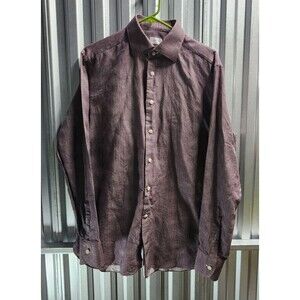 Ermenegildo Zegna Long Sleeve Button-Up Geometric Pattern Men's Shirt Size 41/16